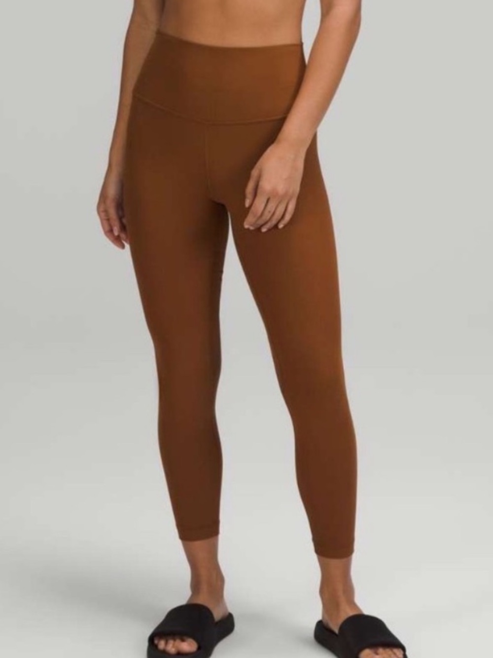 Lululemon Align Ribbed High Rise Pant 25” Roasted Brown Leggings Size 8 - Picture 2 of 7